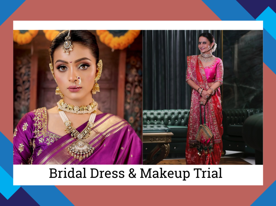 Bridal makeup trial session at The Beauty Town Unisex Salon Vadodara near Alkapuri